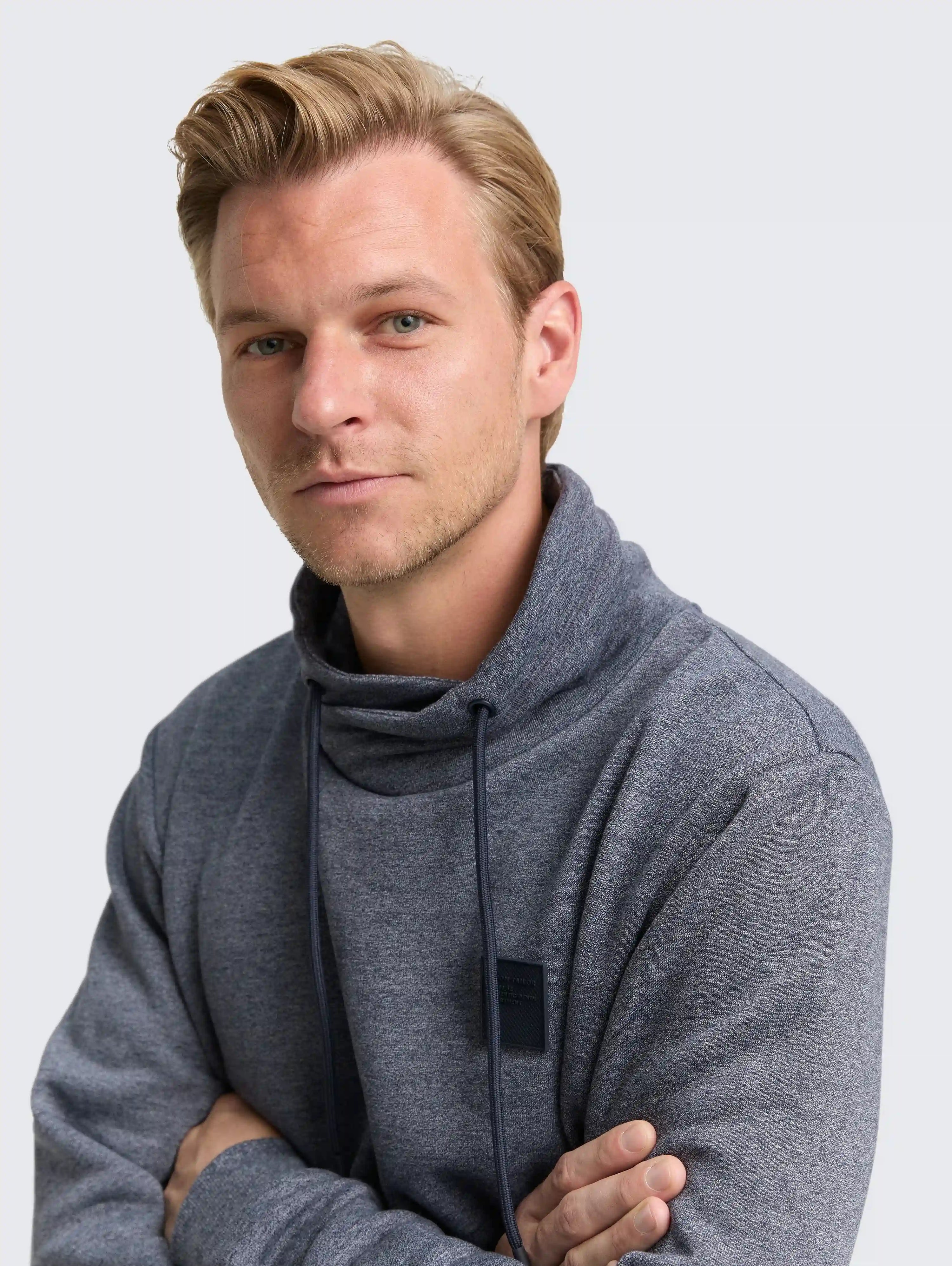Tom Tailor_0_Snood Sweatshirt in a Melange Look_1047805_19932_05