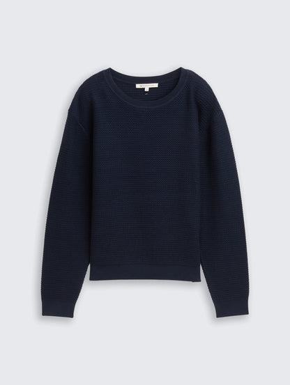 Tom Tailor_0_Knitted Jumper with Round Neck_1047882_10668_01