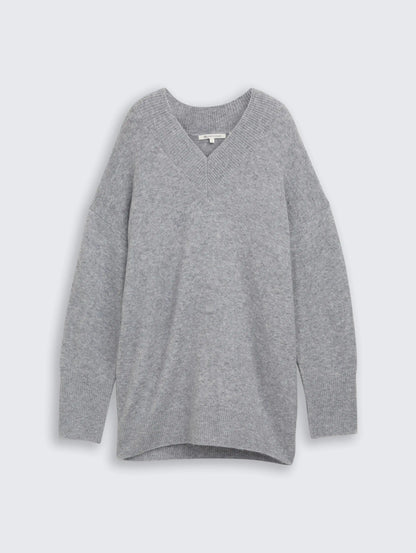 Tom Tailor_0_Longstyle Knitted Jumper with V-Neckline_1047905_10658_04