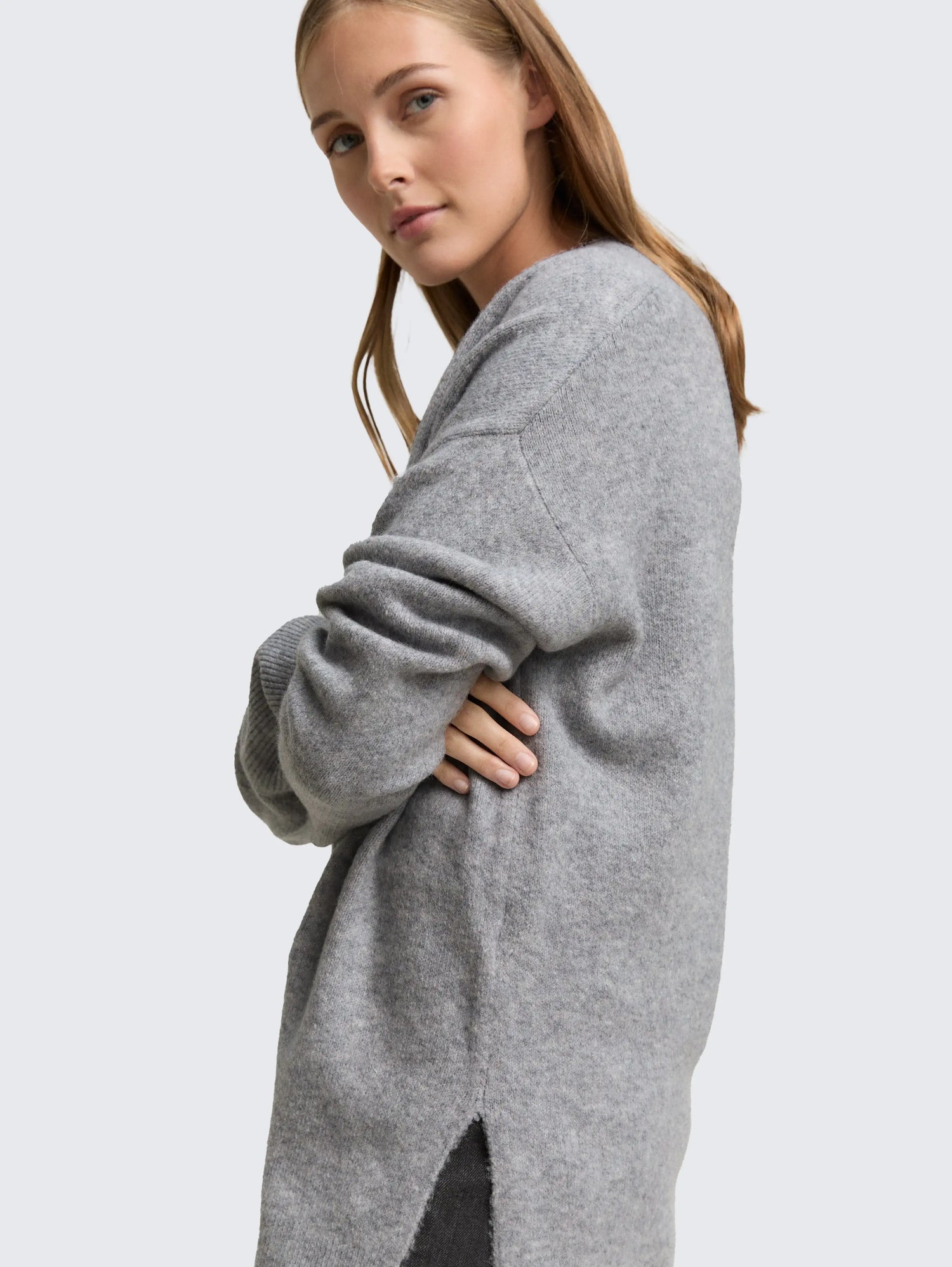 Tom Tailor_0_Longstyle Knitted Jumper with V-Neckline_1047905_10658_05