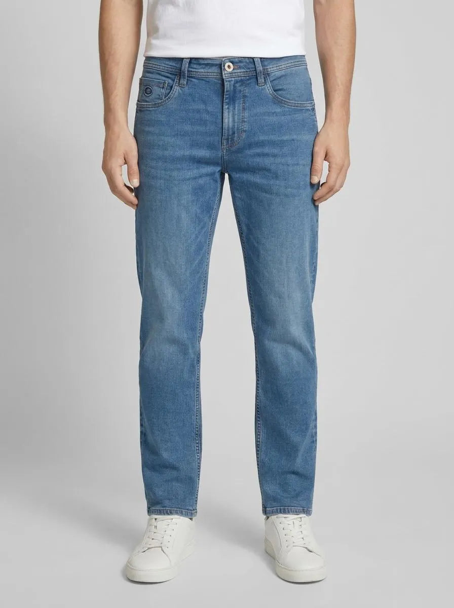 Tom Tailor Mid Stone Bright Blue Denim Men Ttmarvin Straight Jeans with Super-Stretch SKU: 1047983_10152 Image 00