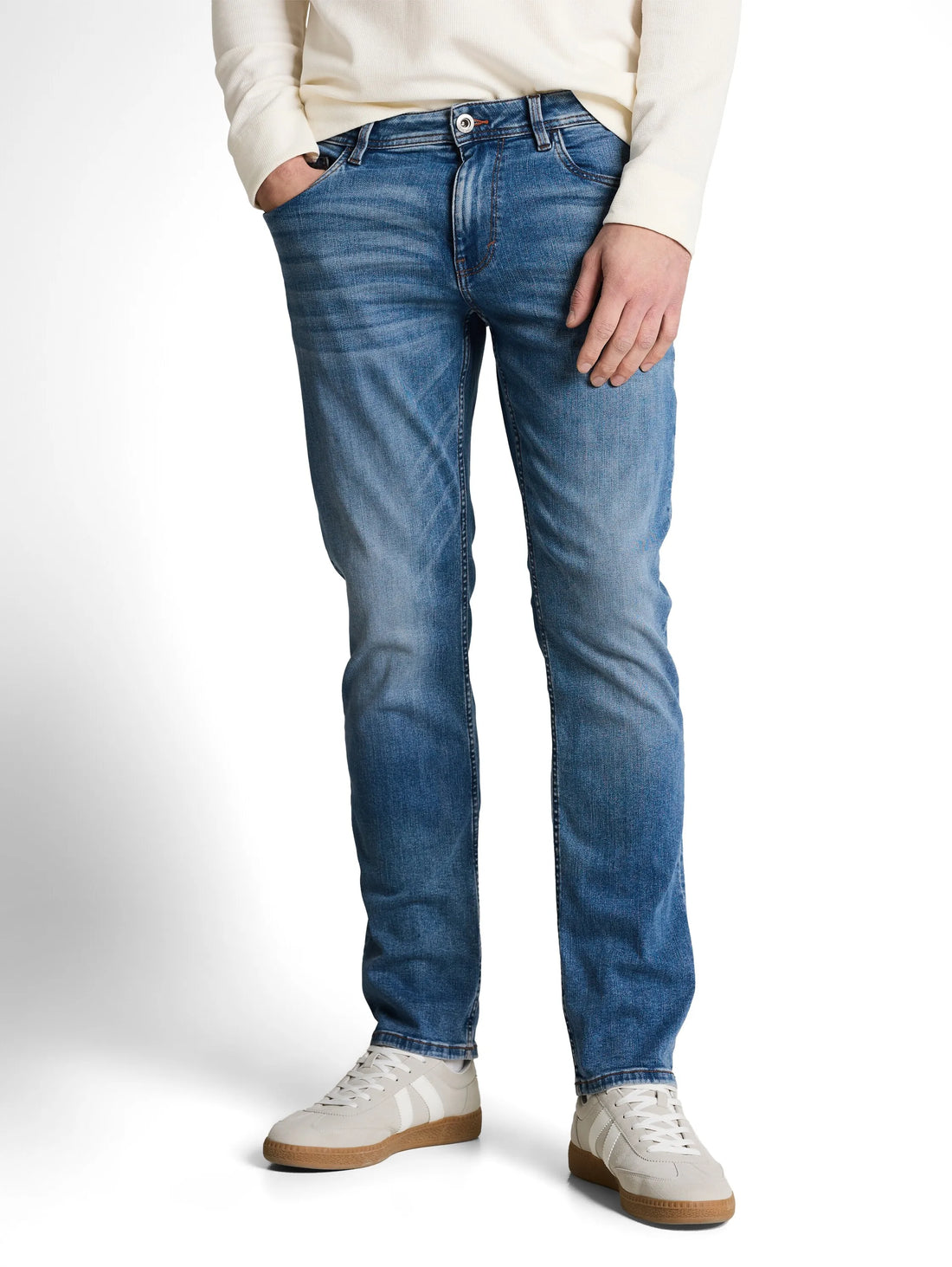 Tom Tailor Mid Stone Bright Blue Denim Men Ttmarvin Straight Jeans with Super-Stretch SKU: 1047983_10152 Image 01