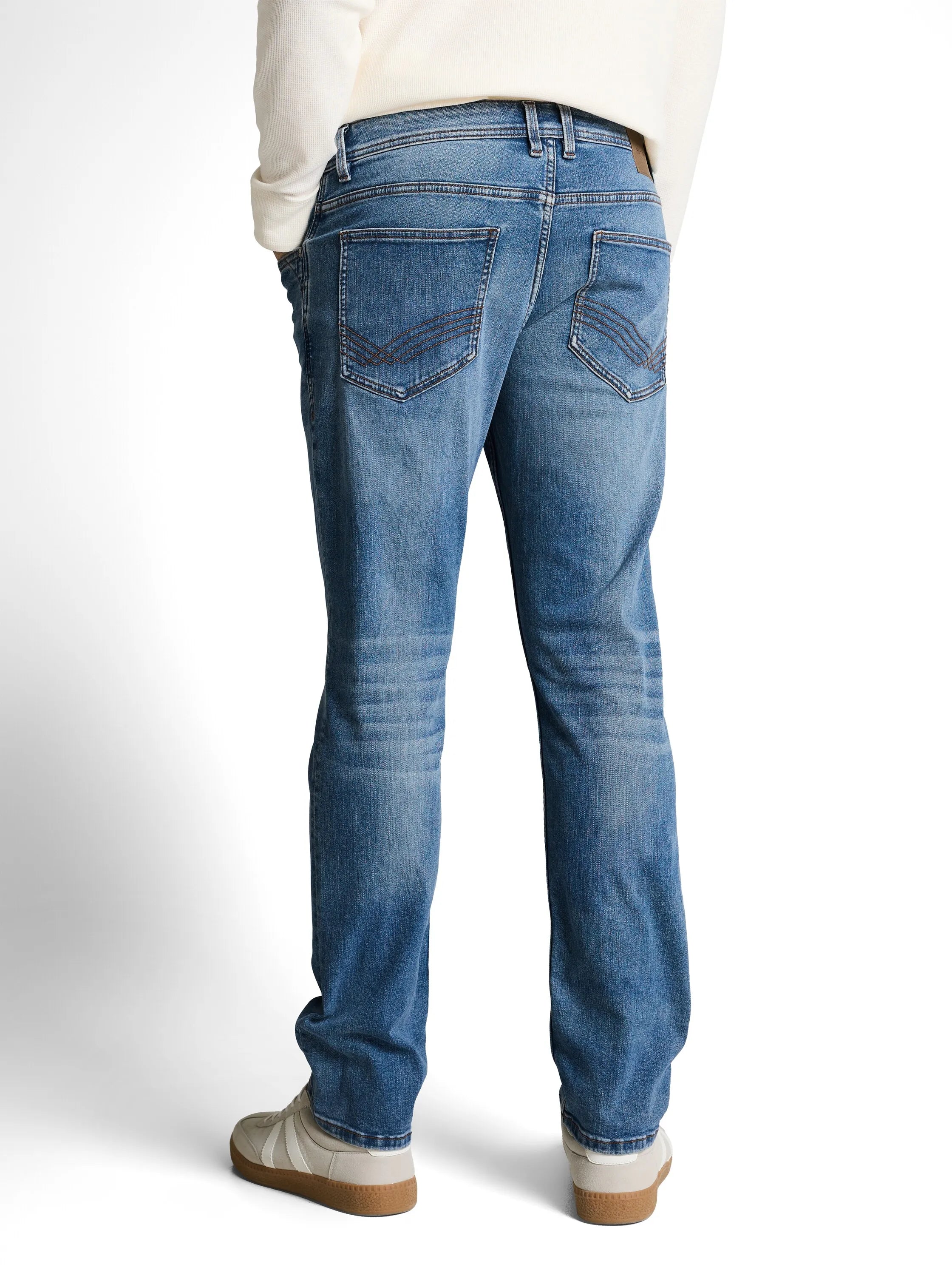 Tom Tailor Mid Stone Bright Blue Denim Men Ttmarvin Straight Jeans with Super-Stretch SKU: 1047983_10152 Image 02