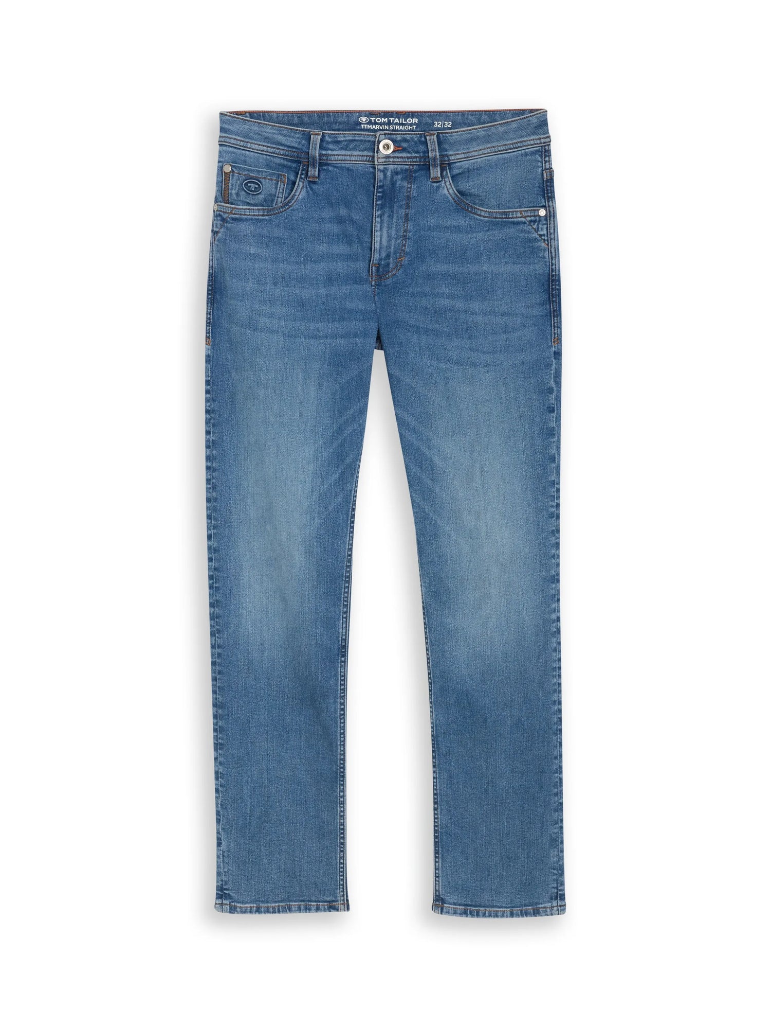 Tom Tailor Mid Stone Bright Blue Denim Men Ttmarvin Straight Jeans with Super-Stretch SKU: 1047983_10152 Image 06