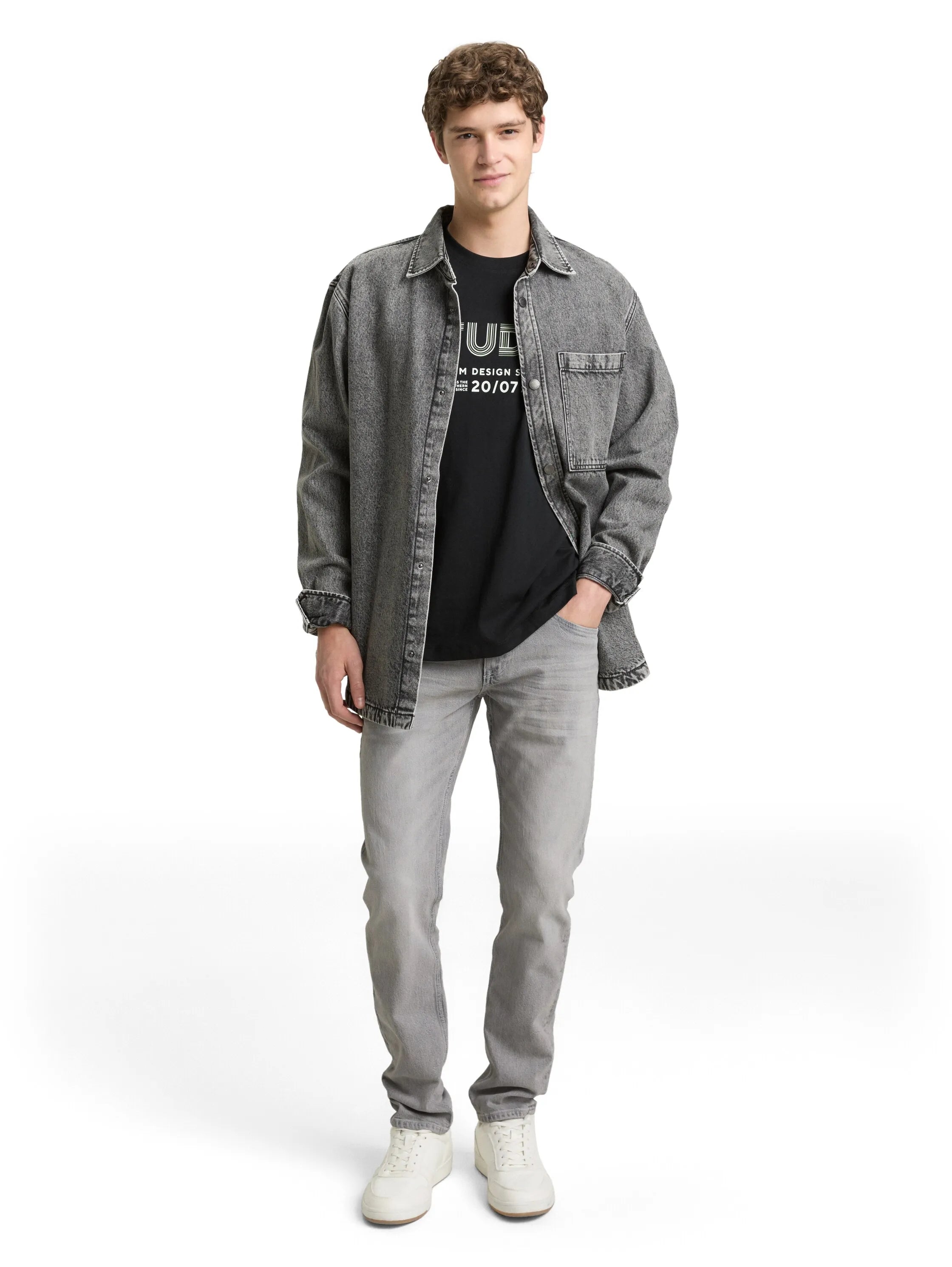 Denim Tom Tailor Used Light Stone Grey Denim Men Ttpiers Slim Jeans SKU: 1047987_10218 Image 03