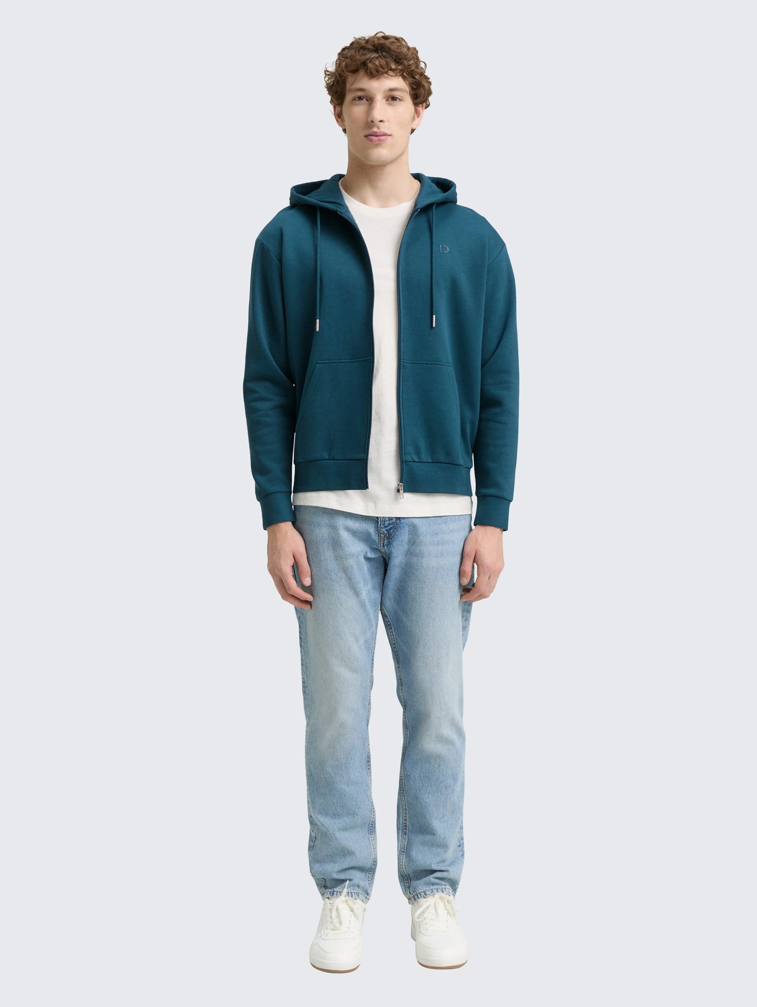 Tom Tailor_0_Hoodie Sweatshirt Jacket with Logo Print_1048078_21179_01