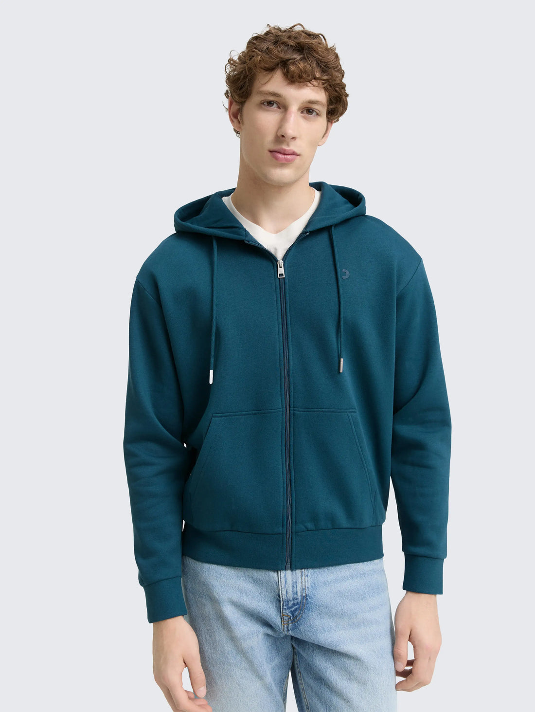 Tom Tailor_0_Hoodie Sweatshirt Jacket with Logo Print_1048078_21179_02