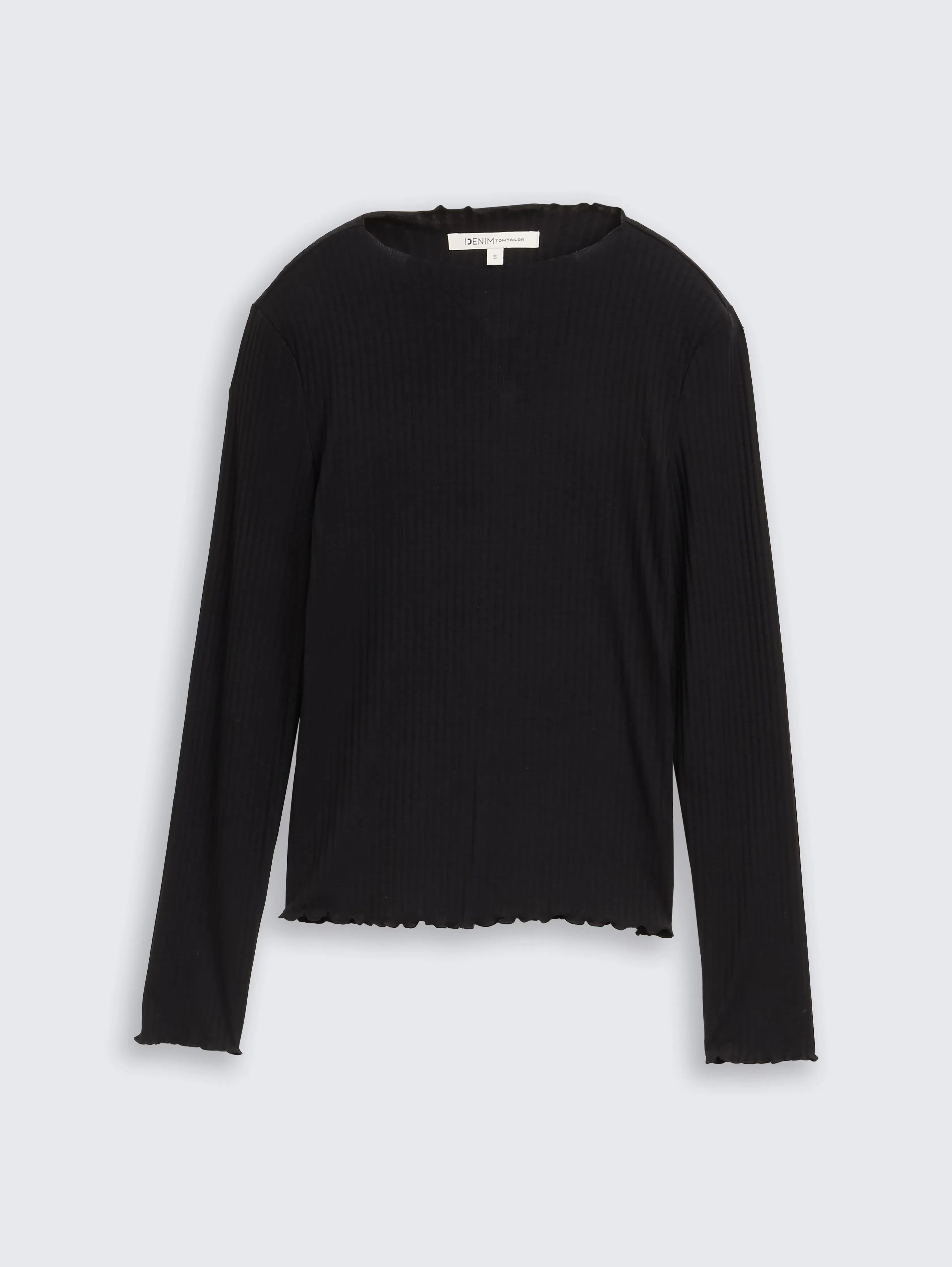 Tom Tailor_0_Ribbed Long-Sleeved Shirt with Stand-Up Collar_1048344_14482_01