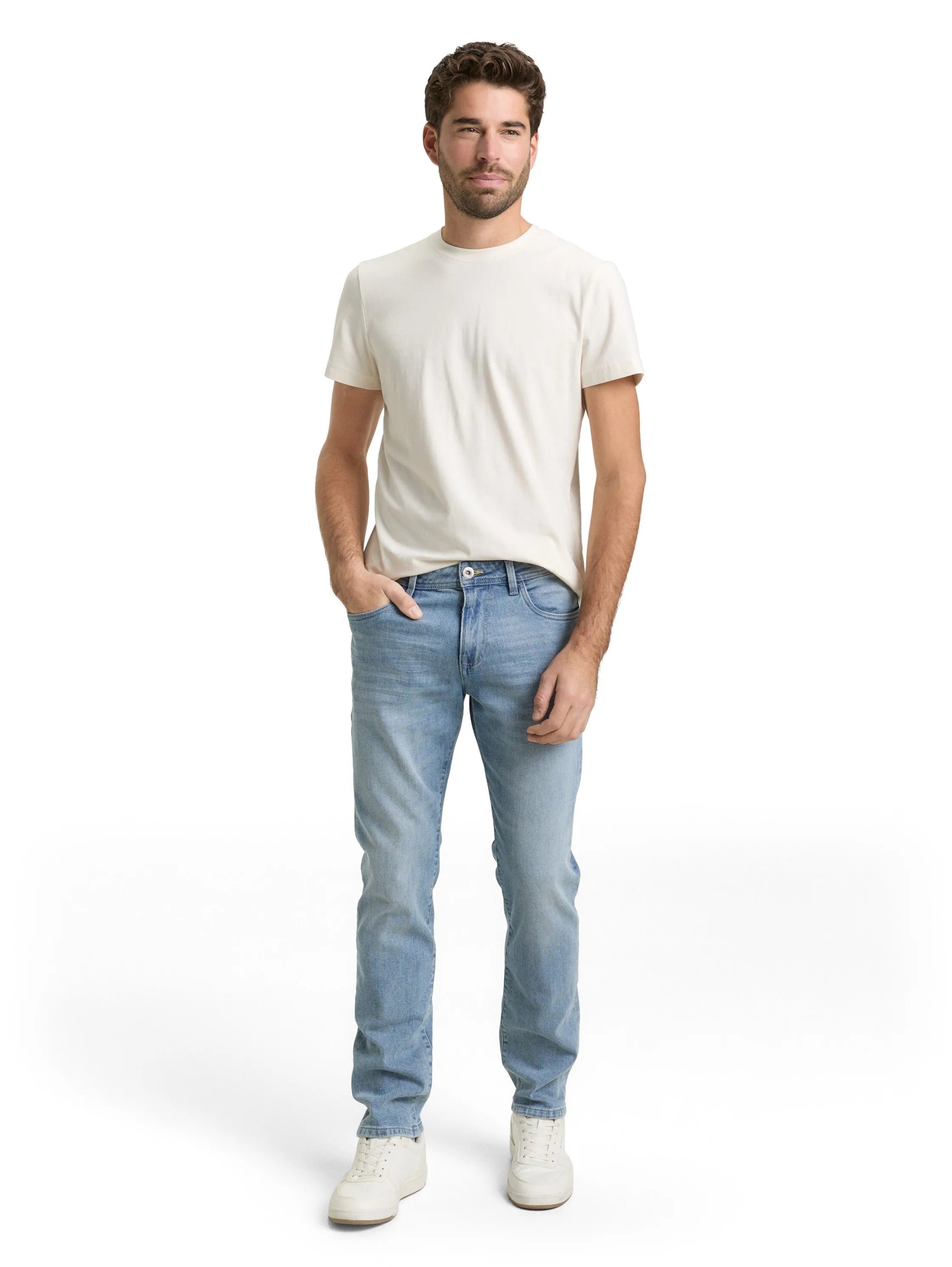 Tom Tailor Used Light Stone Blue Denim Men Ttjosh Regular Slim Jeans SKU: 1048363_10118 Image 03