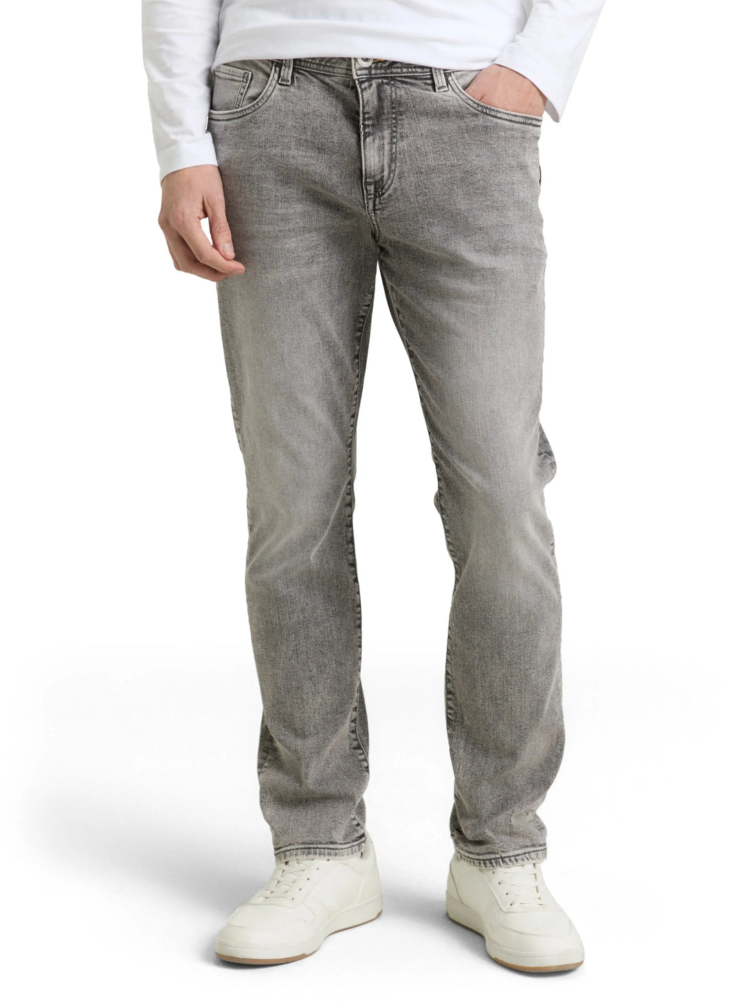 Tom Tailor Used Light Stone Grey Denim Men Ttjosh Regular Slim Jeans SKU: 1048363_10218 Image 01