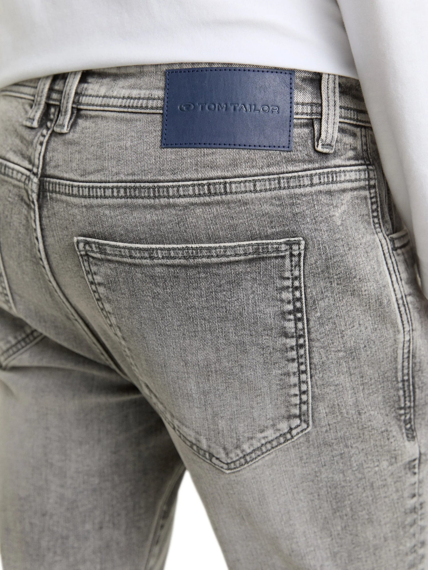 Tom Tailor Used Light Stone Grey Denim Men Ttjosh Regular Slim Jeans SKU: 1048363_10218 Image 04