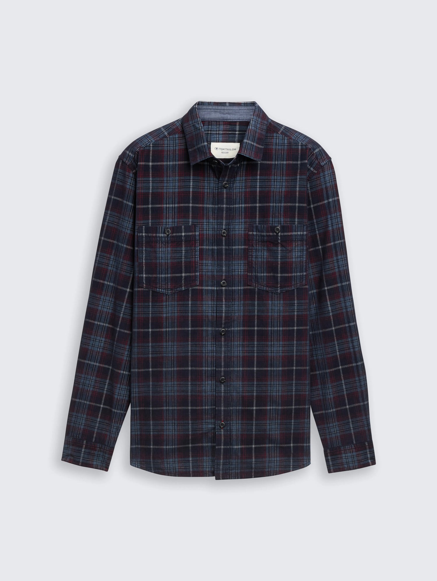 Tom Tailor_0_Regular Fit Corduroy Shirt with Checked Pattern_1048427_38918_04