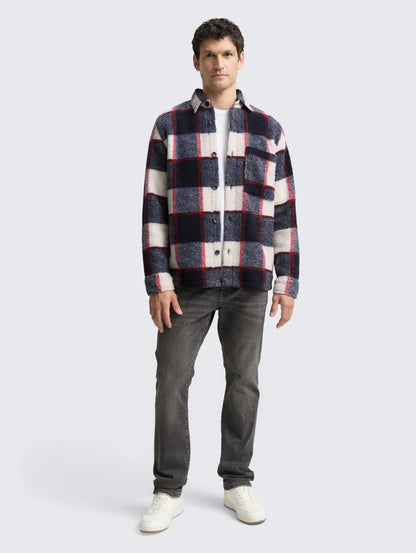 Tom Tailor_Beige_Teddy Overshirt with Checked Pattern_1048435_38950_01