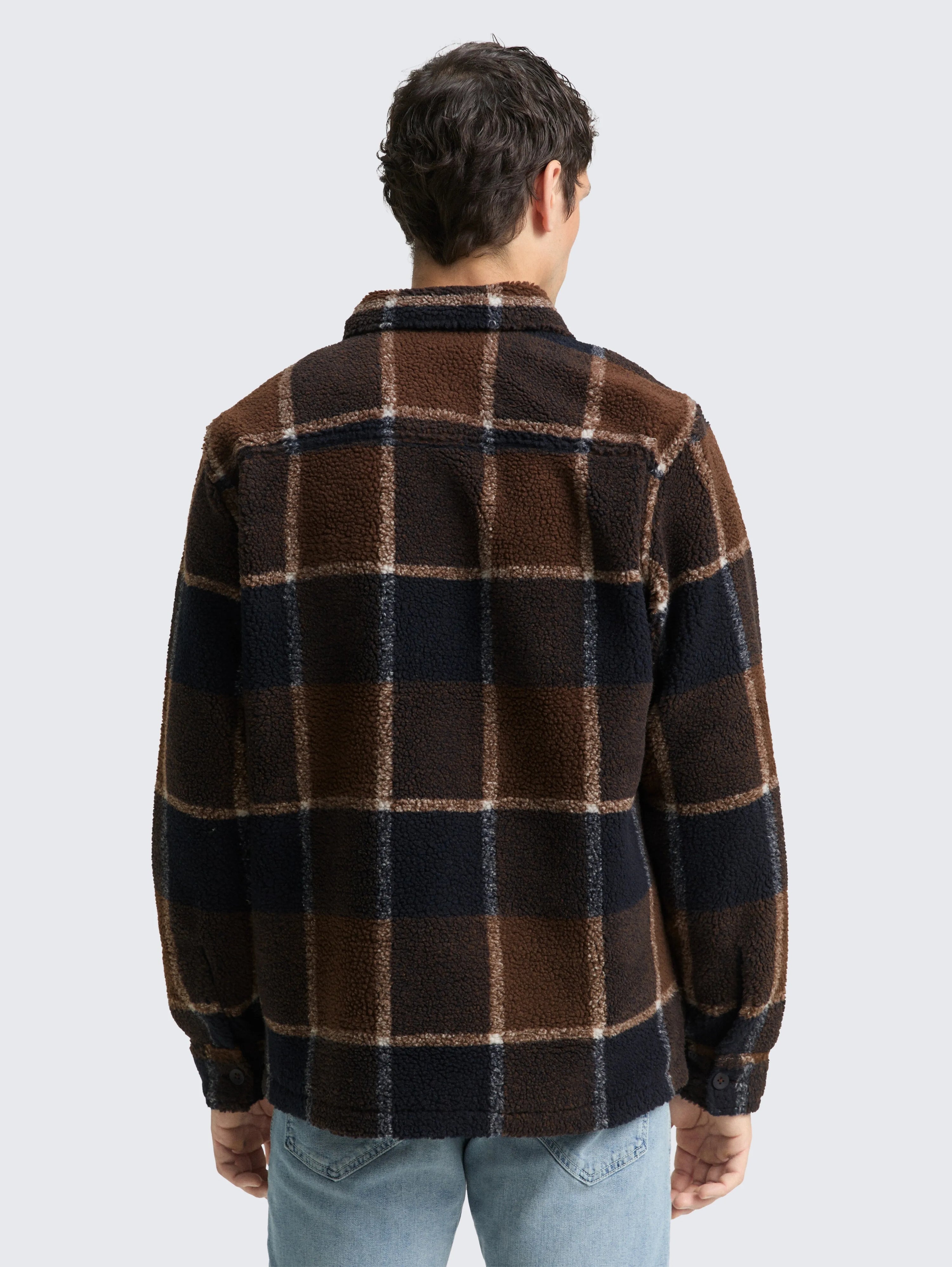 Tom Tailor_Beige_Teddy Overshirt with Checked Pattern_1048435_39355_03