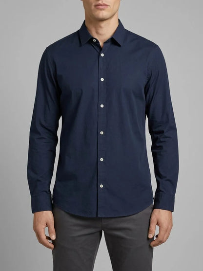 Tom Tailor Sky Captain Blue Men Regular Fit Shirt with Stretch SKU: 1048449_10668 Image 00