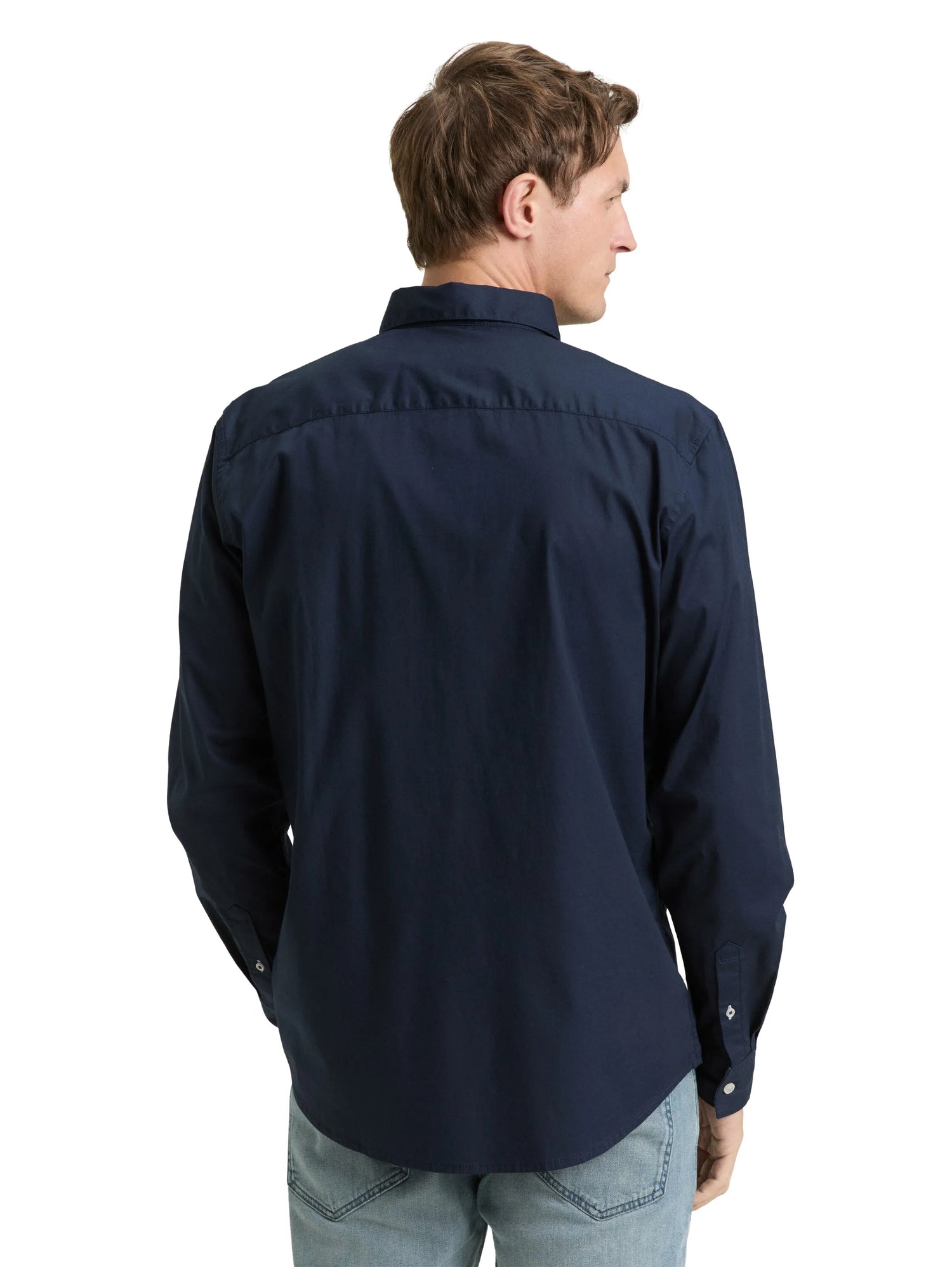 Tom Tailor Sky Captain Blue Men Regular Fit Shirt with Stretch SKU: 1048449_10668 Image 02