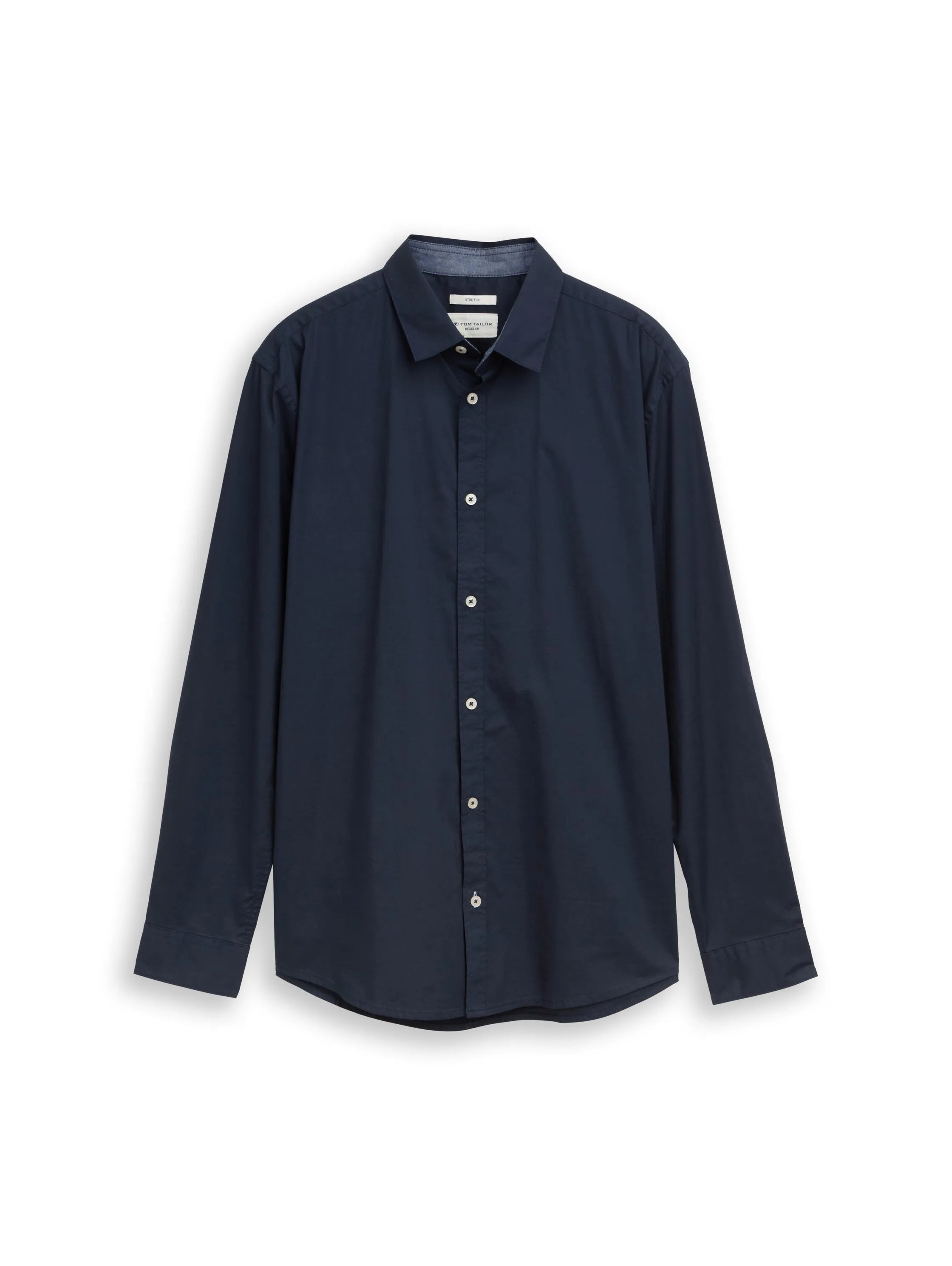 Tom Tailor Sky Captain Blue Men Regular Fit Shirt with Stretch SKU: 1048449_10668 Image 06