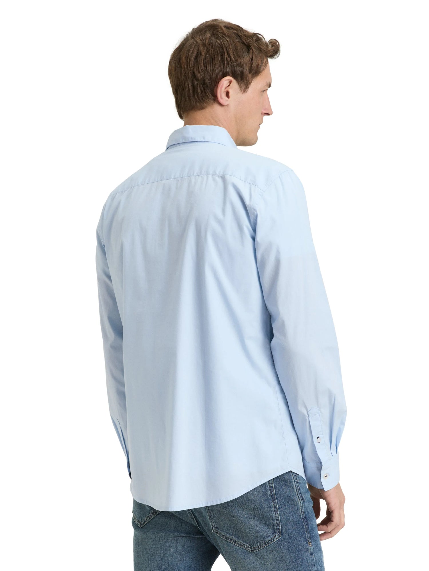 Tom Tailor Light Metal Blue Men Regular Fit Shirt with Stretch SKU: 1048449_13302 Image 02