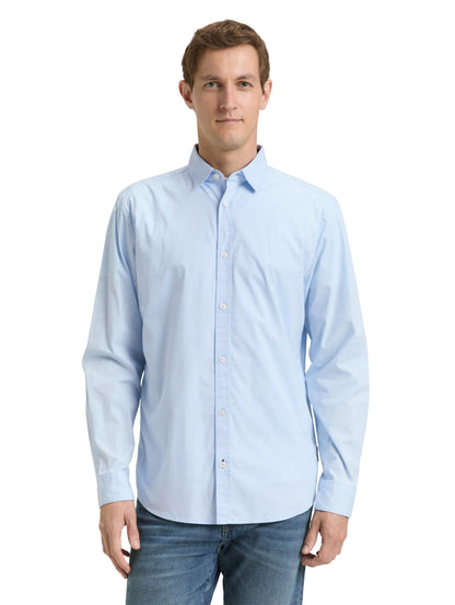 Tom Tailor Light Metal Blue Men Regular Fit Shirt with Stretch SKU: 1048449_13302 Image 03