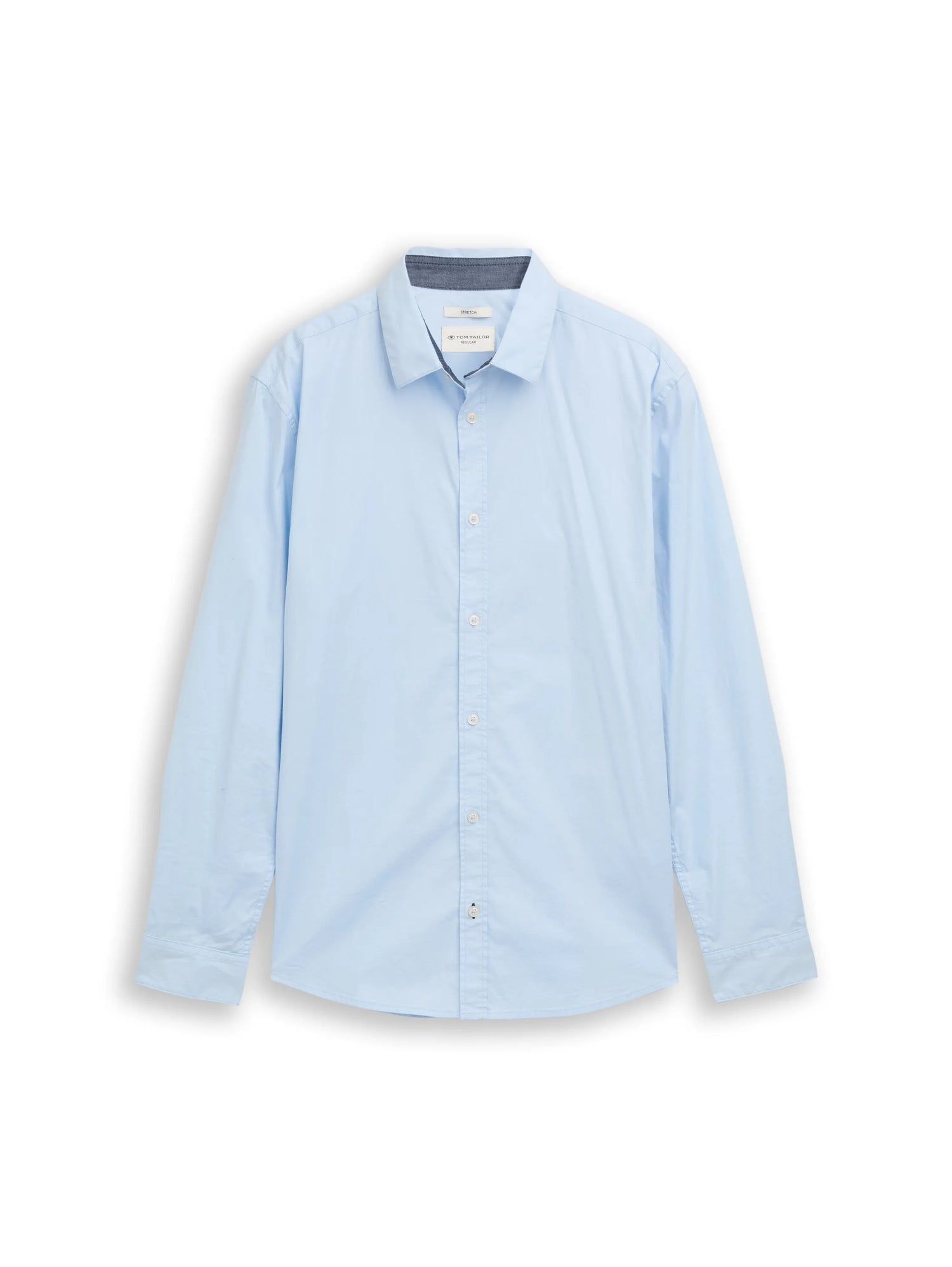 Tom Tailor Light Metal Blue Men Regular Fit Shirt with Stretch SKU: 1048449_13302 Image 06