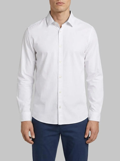 Tom Tailor White Men Regular Fit Shirt with Stretch SKU: 1048449_20000 Image 00