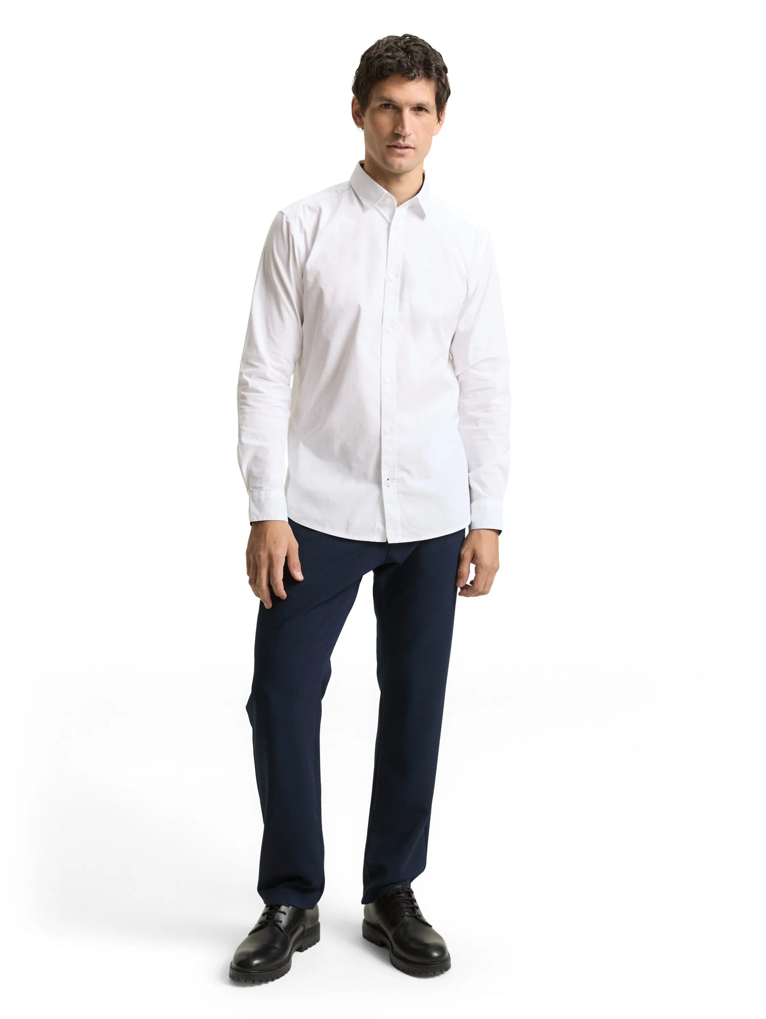 Tom Tailor White Men Regular Fit Shirt with Stretch SKU: 1048449_20000 Image 01
