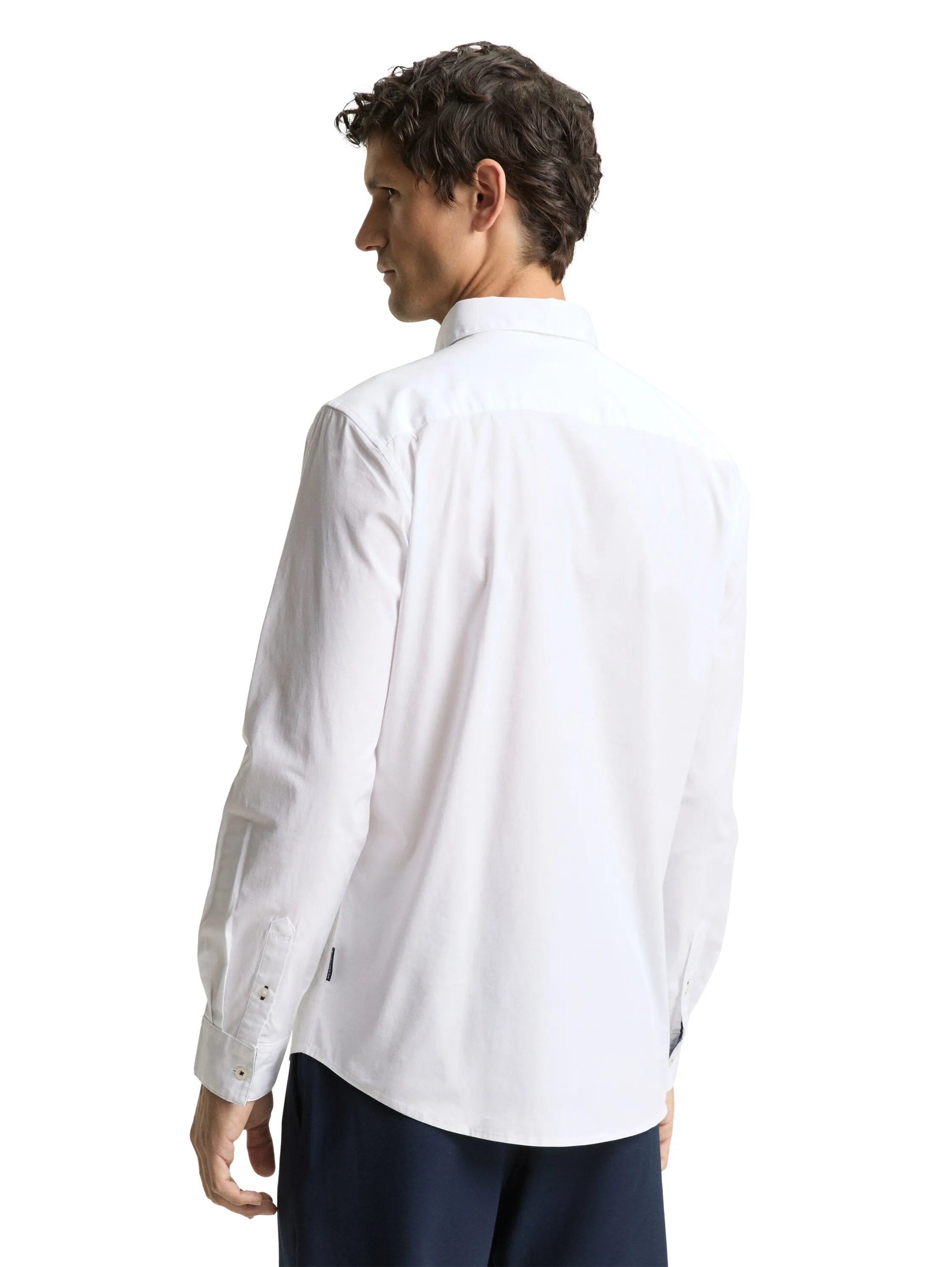 Tom Tailor White Men Regular Fit Shirt with Stretch SKU: 1048449_20000 Image 02