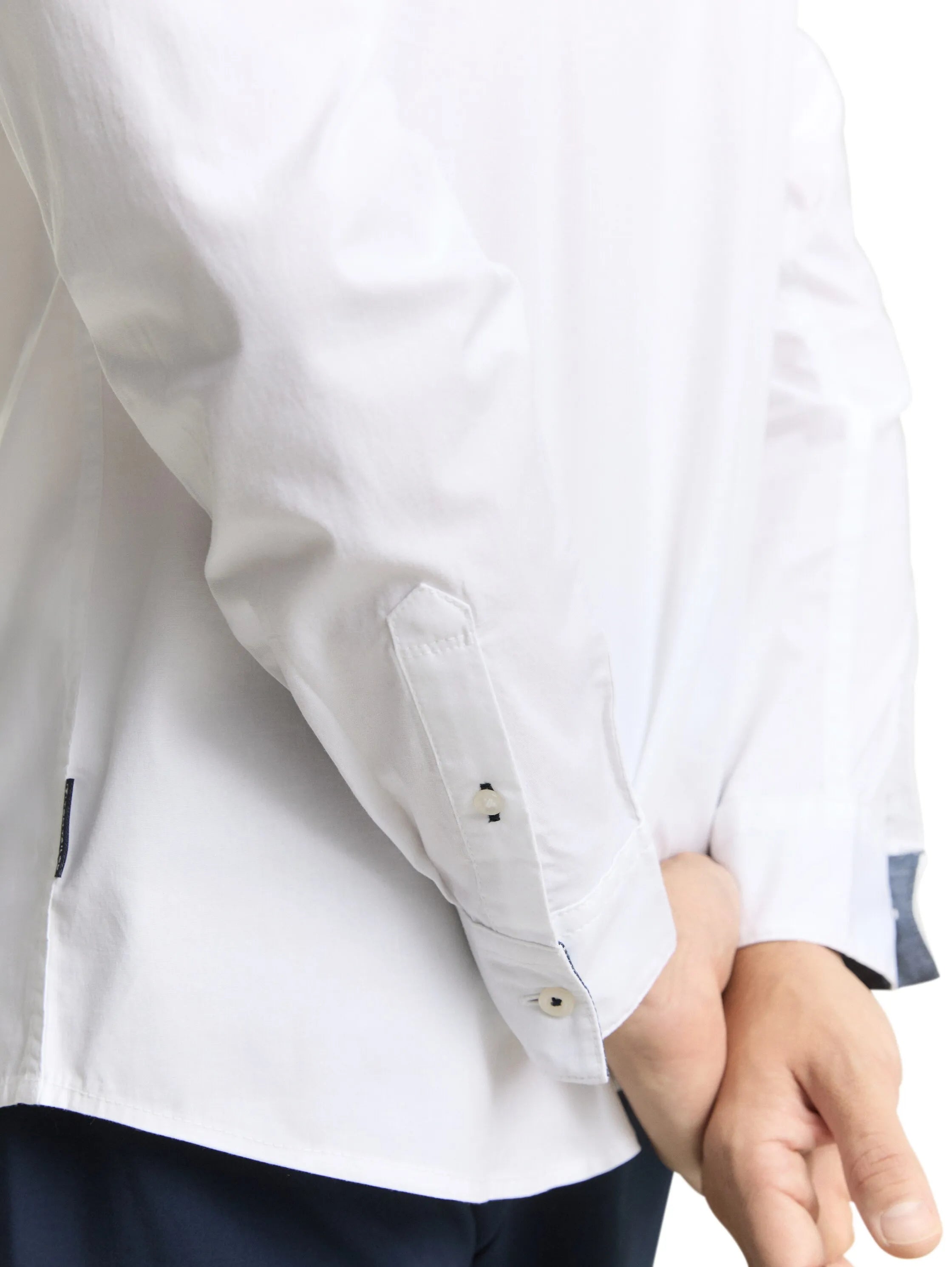 Tom Tailor White Men Regular Fit Shirt with Stretch SKU: 1048449_20000 Image 04