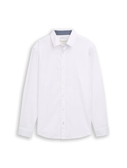 Tom Tailor White Men Regular Fit Shirt with Stretch SKU: 1048449_20000 Image 06