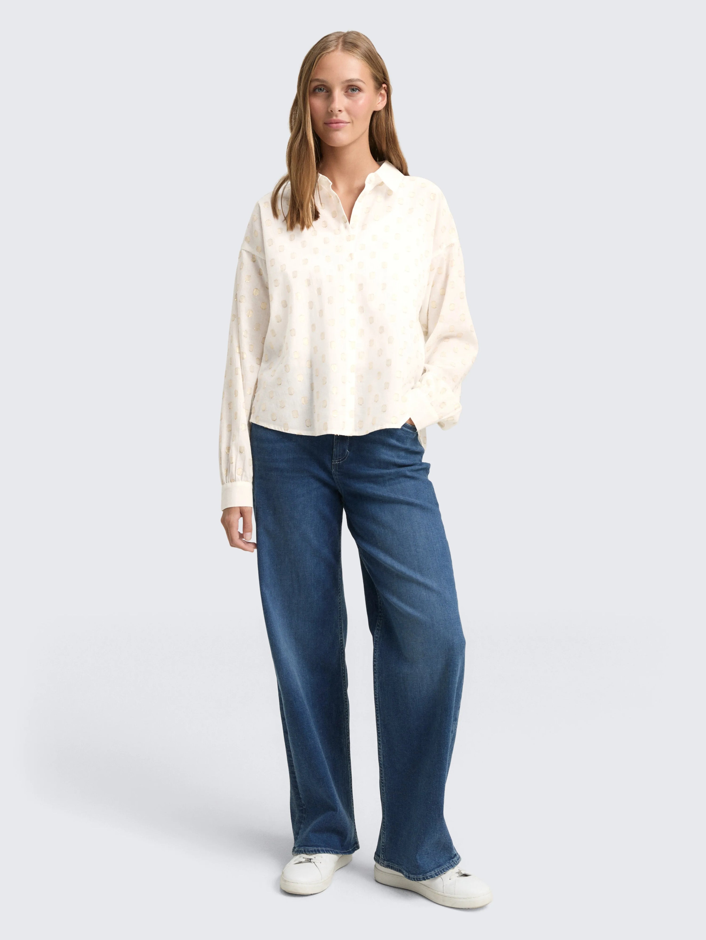 Tom Tailor_0_Shirt Blouse with Glitter Dot Pattern_1048573_39032_02