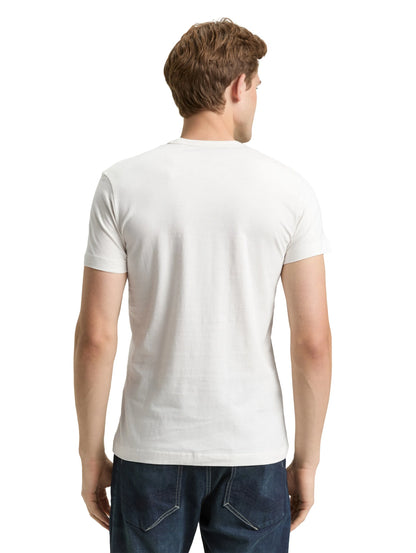 Tom Tailor Gardenia White Men Slim-Fit Cotton T-Shirt SKU: 1048598_10348 Image 02