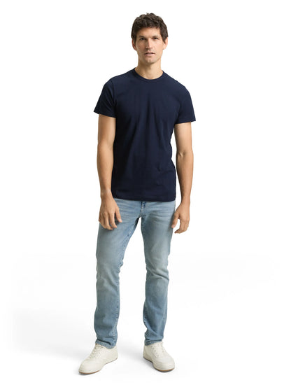 Tom Tailor Sky Captain Blue Men Slim-Fit Cotton T-Shirt SKU: 1048598_10668 Image 01