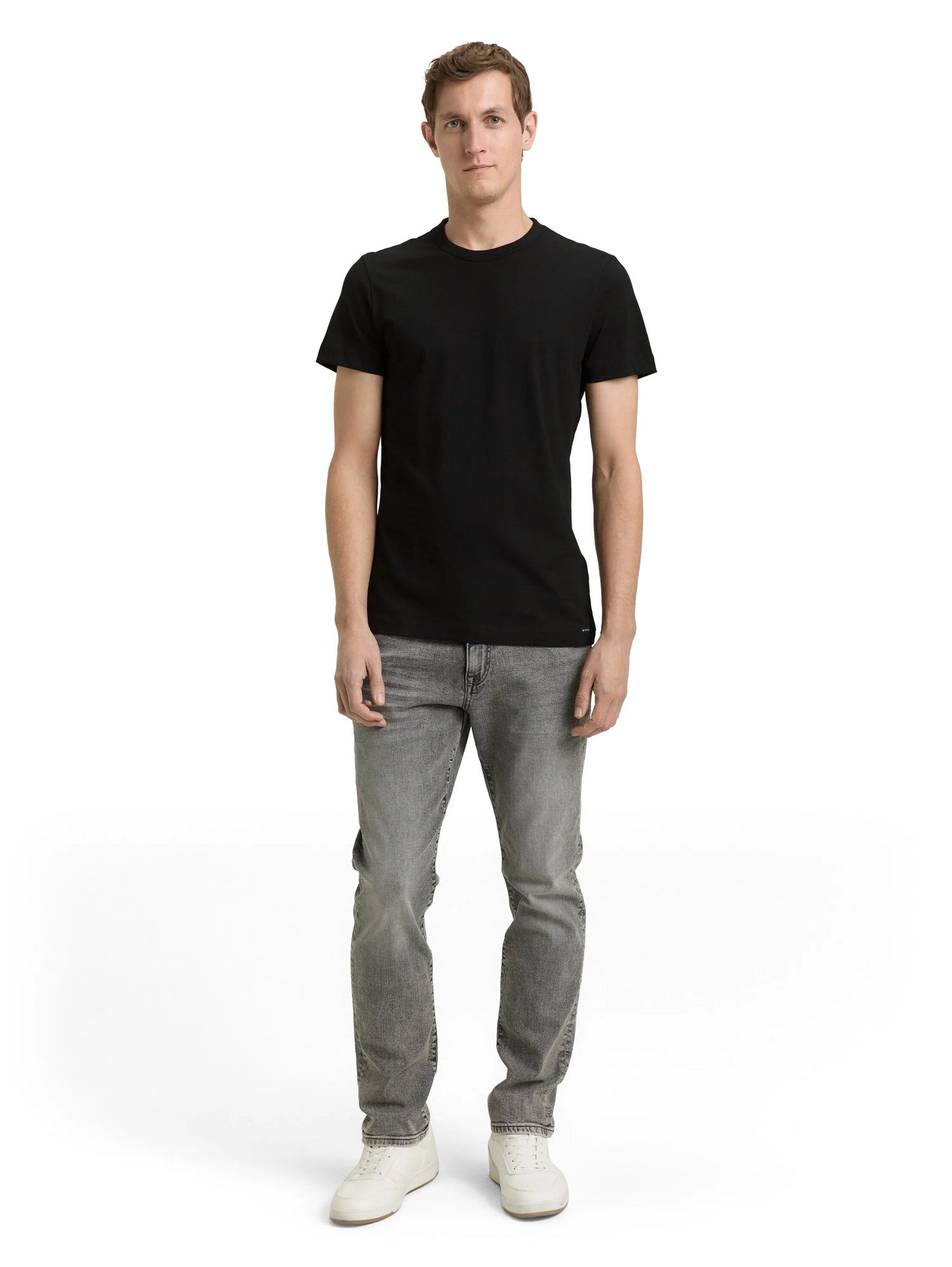 Tom Tailor Black Men Slim-Fit Cotton T-Shirt SKU: 1048598_29999 Image 01