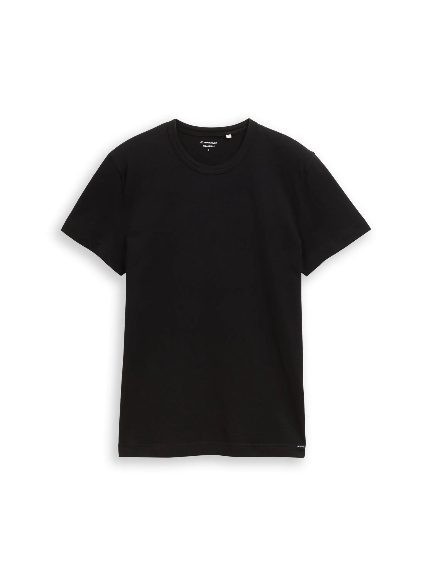 Tom Tailor Black Men Slim-Fit Cotton T-Shirt SKU: 1048598_29999 Image 06