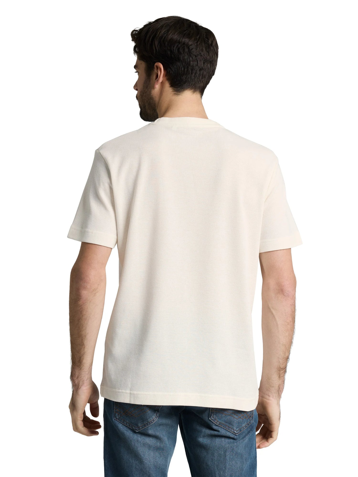 Tom Tailor Gardenia White Men T-Shirt with Waffle Texture SKU: 1048599_10348 Image 02