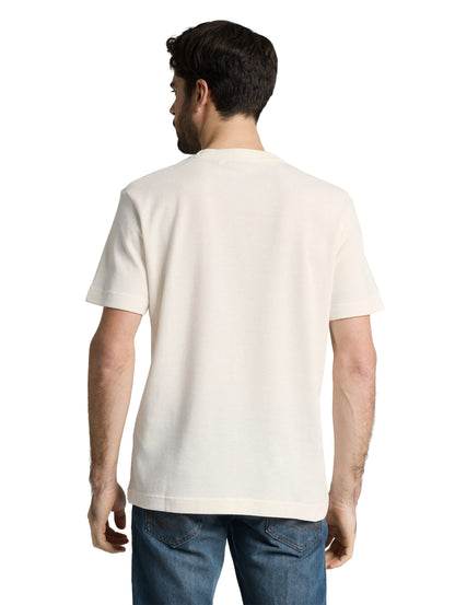 Tom Tailor Gardenia White Men T-Shirt with Waffle Texture SKU: 1048599_10348 Image 02