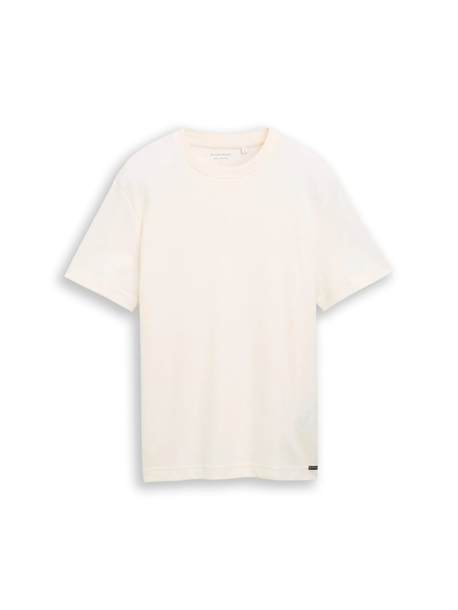 Tom Tailor Gardenia White Men T-Shirt with Waffle Texture SKU: 1048599_10348 Image 06