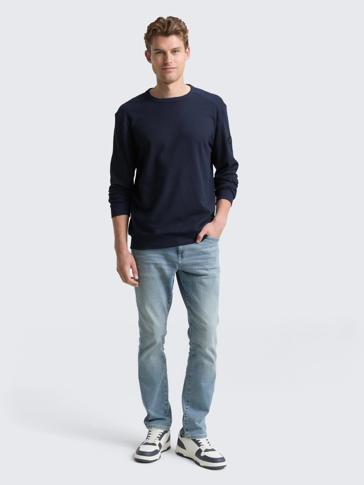 Tom Tailor_0_Long-Sleeved Shirt with Waffle Texture_1048612_10668_02