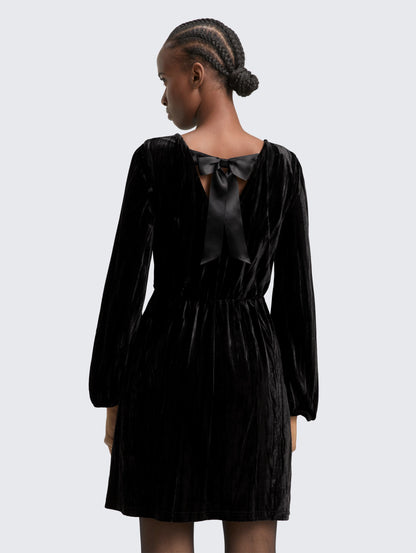 Tom Tailor_0_Mini Velvet Dress with Bow Detail_1048613_14482_03