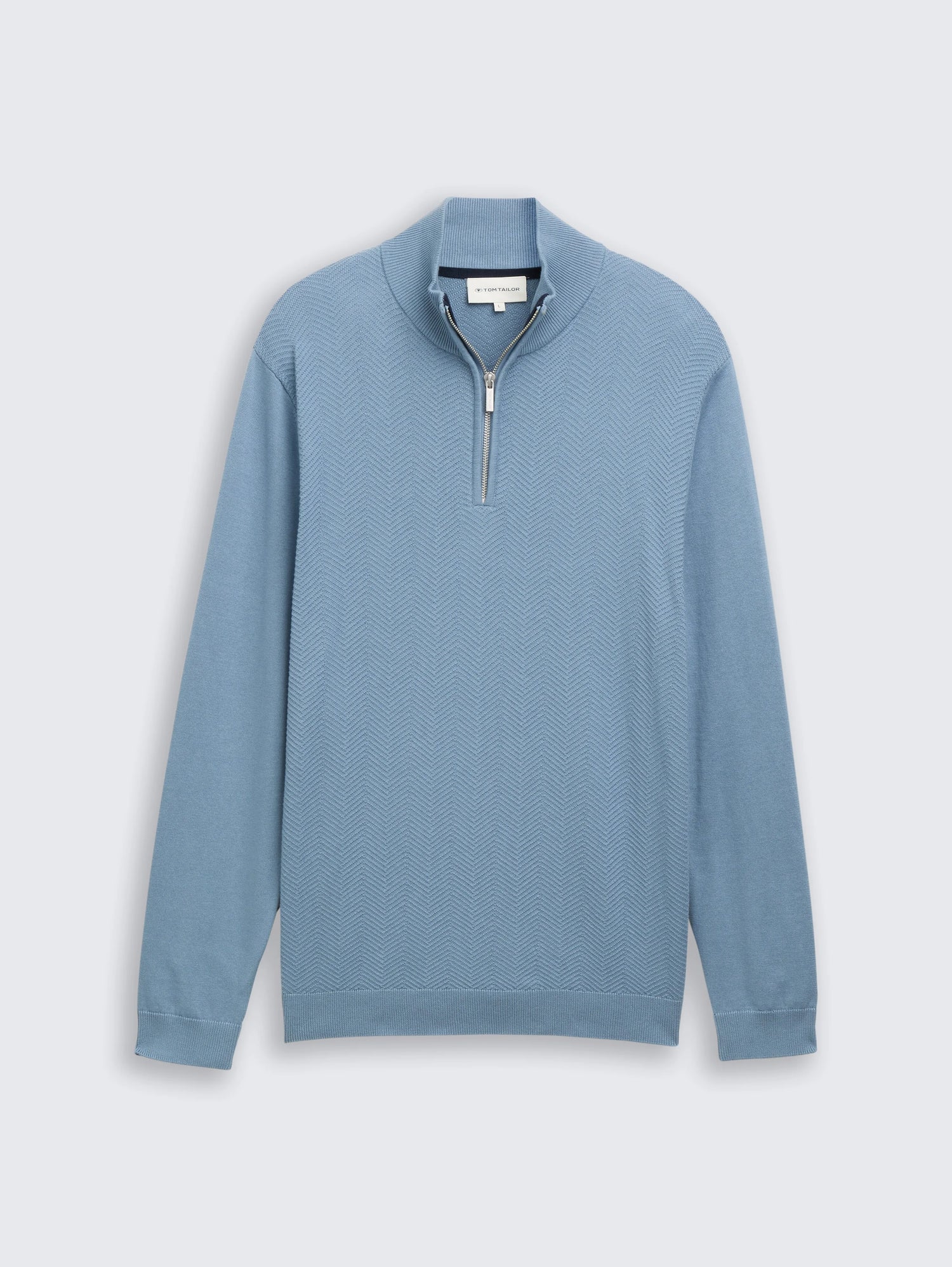 Tom Tailor_Beige_Troyer Knit Jumper with Herringbone Texture_1048722_28800_04