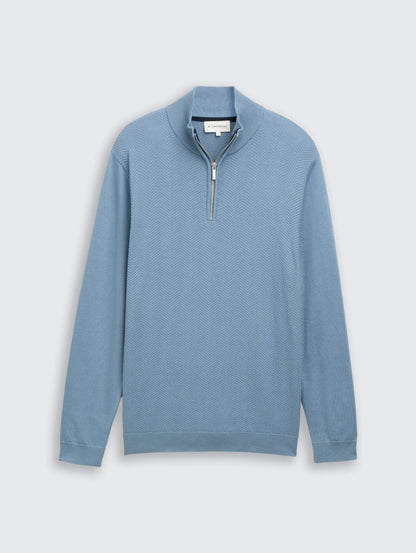 Tom Tailor_Beige_Troyer Knit Jumper with Herringbone Texture_1048722_28800_04