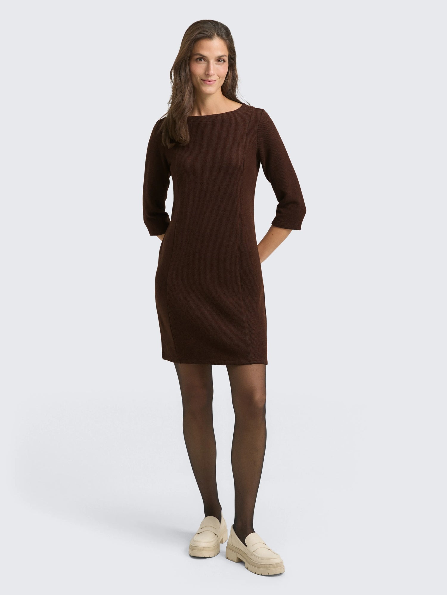 Tom Tailor_White_Cosy Dress with 3/4 Sleeves_1048782_39062_01