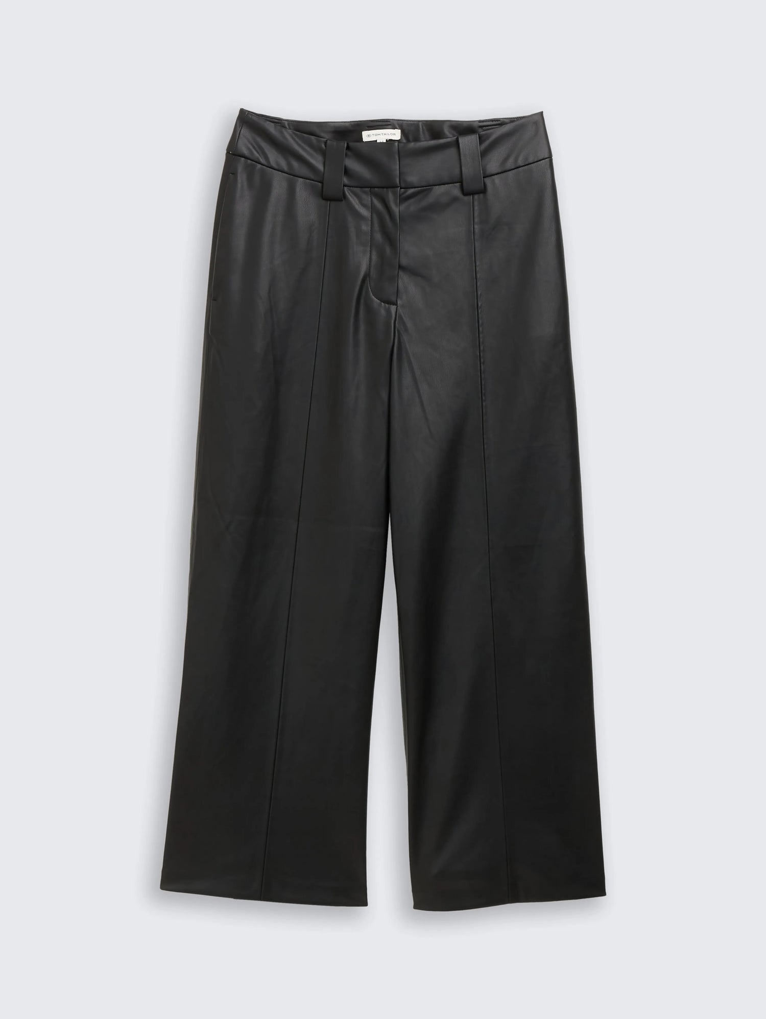 Tom Tailor_Gray_Culotte Trousers in Leather Look_1048846_14482_03