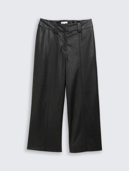 Tom Tailor_Gray_Culotte Trousers in Leather Look_1048846_14482_03