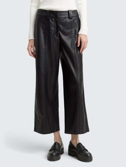 Tom Tailor_Gray_Culotte Trousers in Leather Look_1048846_14482_05