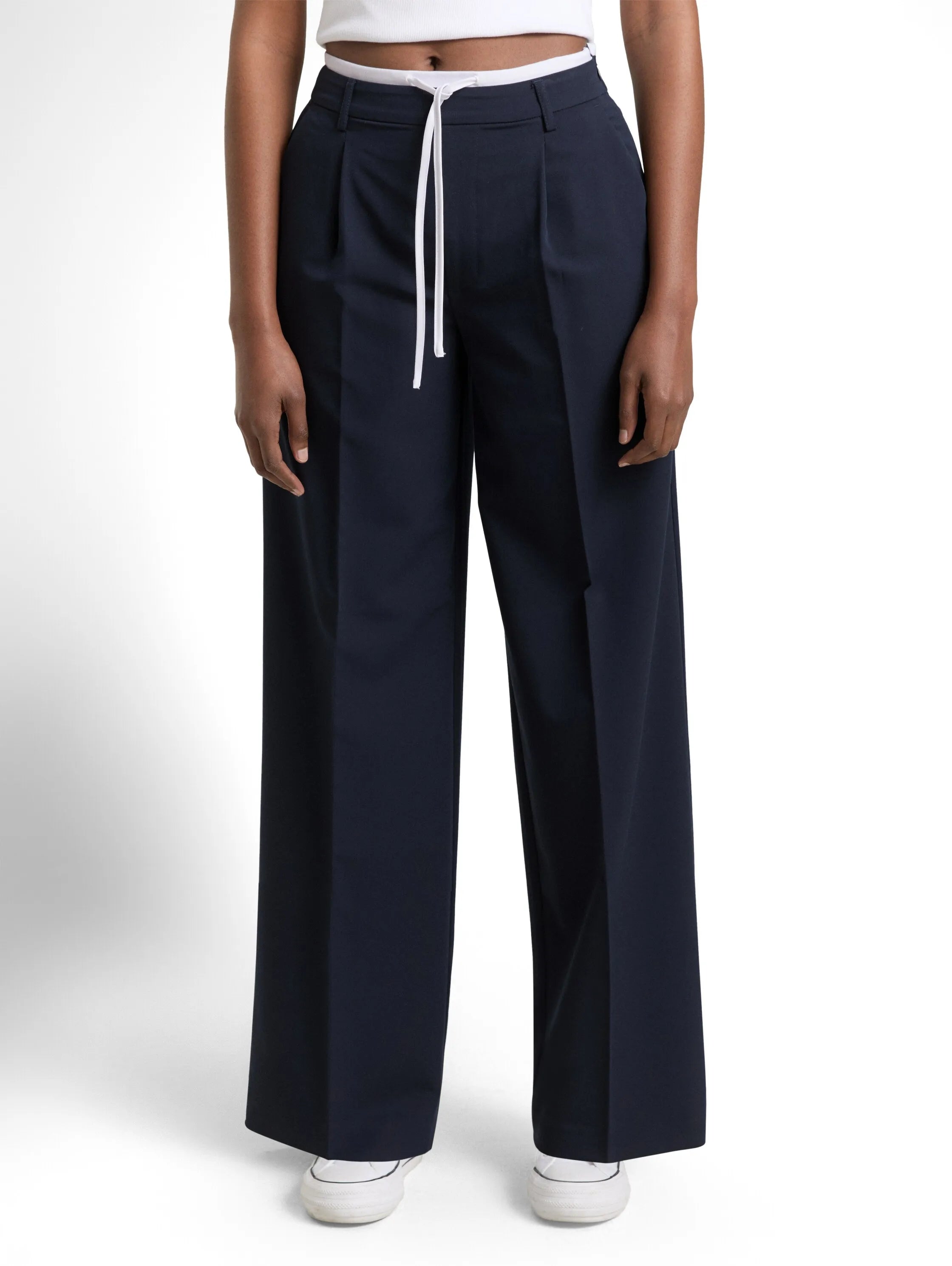 Denim Tom Tailor Sky Captain Blue Women Wide Leg Trousers in a 2-In-1 Look SKU: 1048881_10668 Image 01