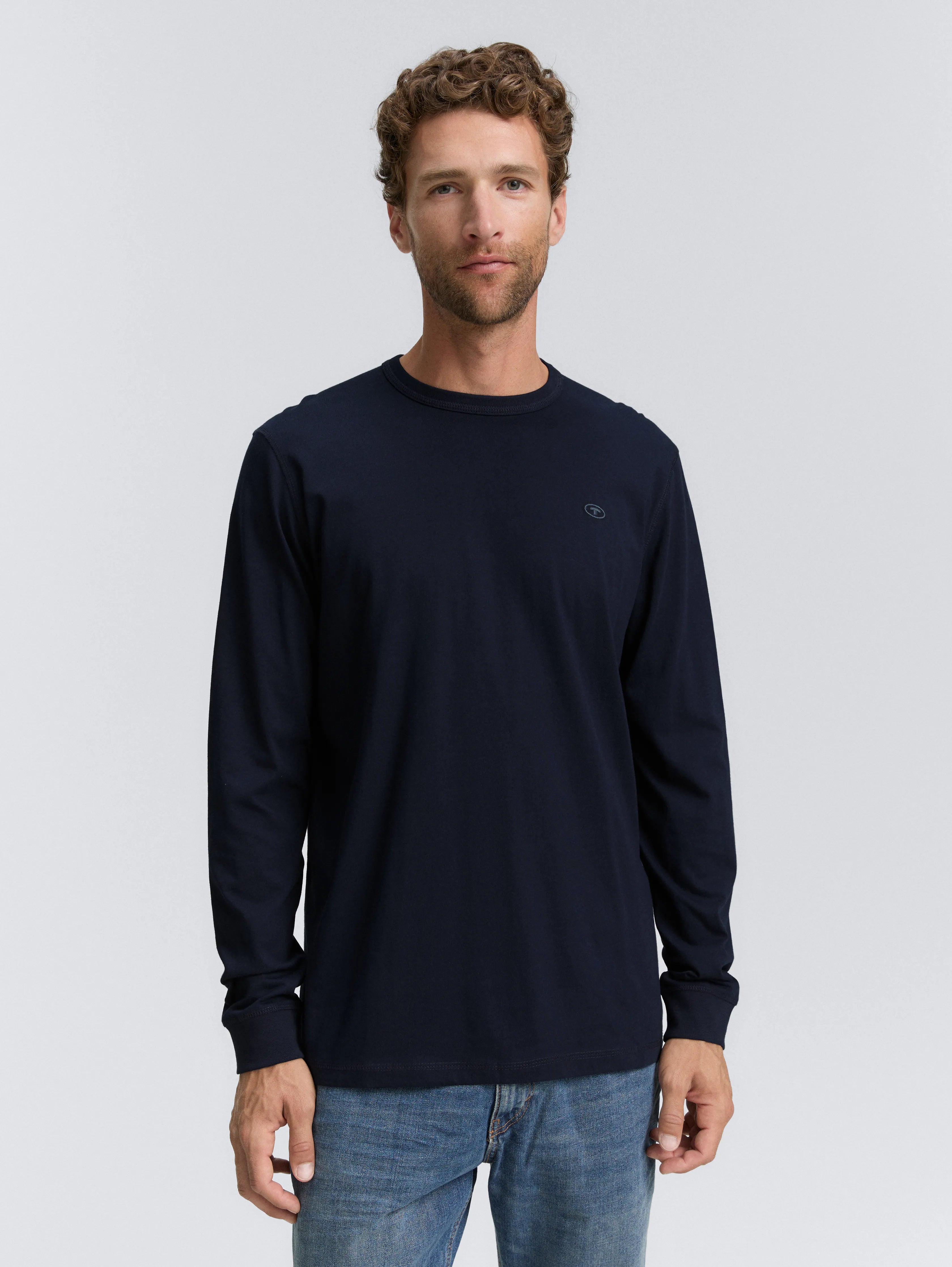 Tom Tailor_0_Basic Long-Sleeved Shirt Made of Cotton_1048902_10668_02