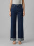 Denim Tom Tailor Rinsed Blue Denim Women Ttlinou Wide High-Waisted Jeans with Turn-Ups SKU: 1048912_10138 Image 00