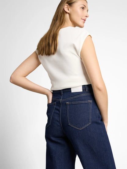 Denim Tom Tailor Rinsed Blue Denim Women Ttlinou Wide High-Waisted Jeans with Turn-Ups SKU: 1048912_10138 Image 03