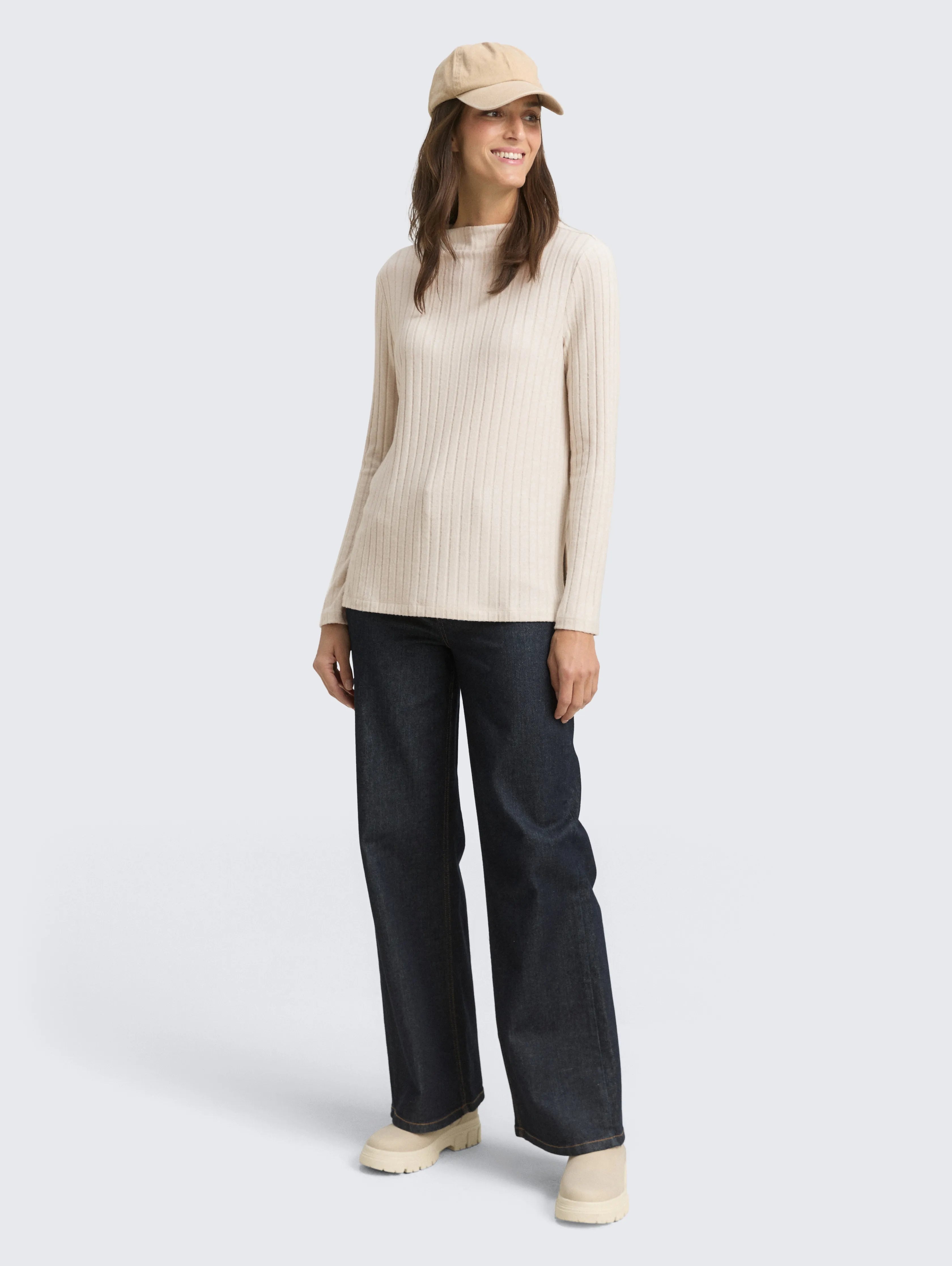 Tom Tailor_0_Cosy Long-Sleeved Shirt with Stand-Up Collar_1048934_36844_01